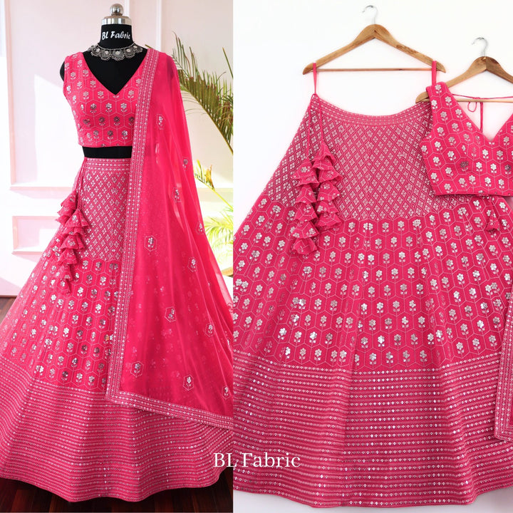 Light Pink color Sequence & Embroidery work Designer Lehenga Choli BL1372 4
