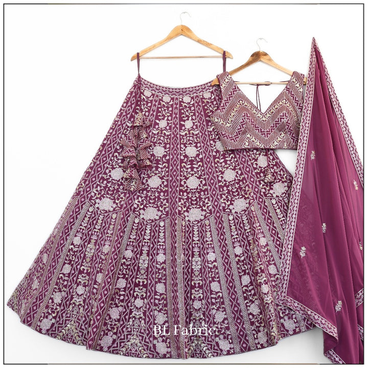 Light Purple color Sequence & Embroidery work Designer Lehenga Choli for Wedding Function BL1373 5