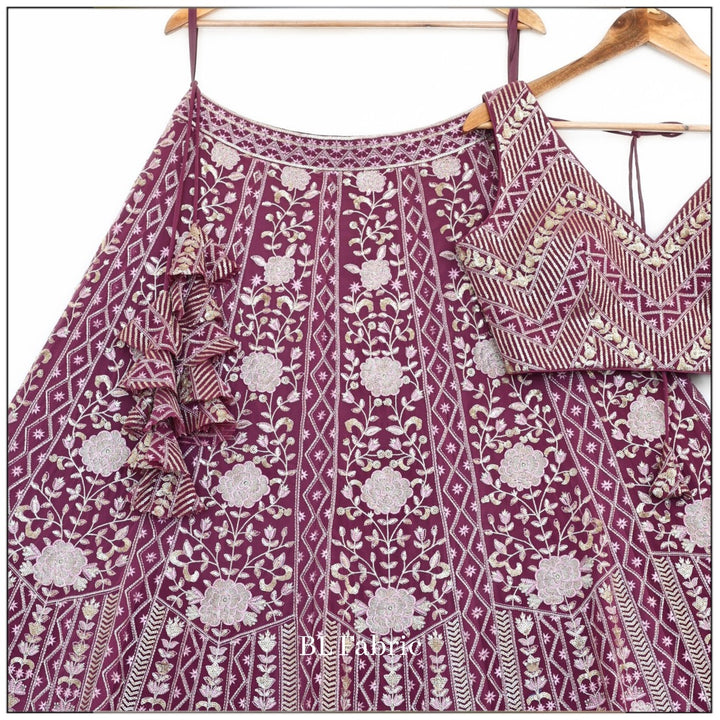 Light Purple color Sequence & Embroidery work Designer Lehenga Choli for Wedding Function BL1373 7
