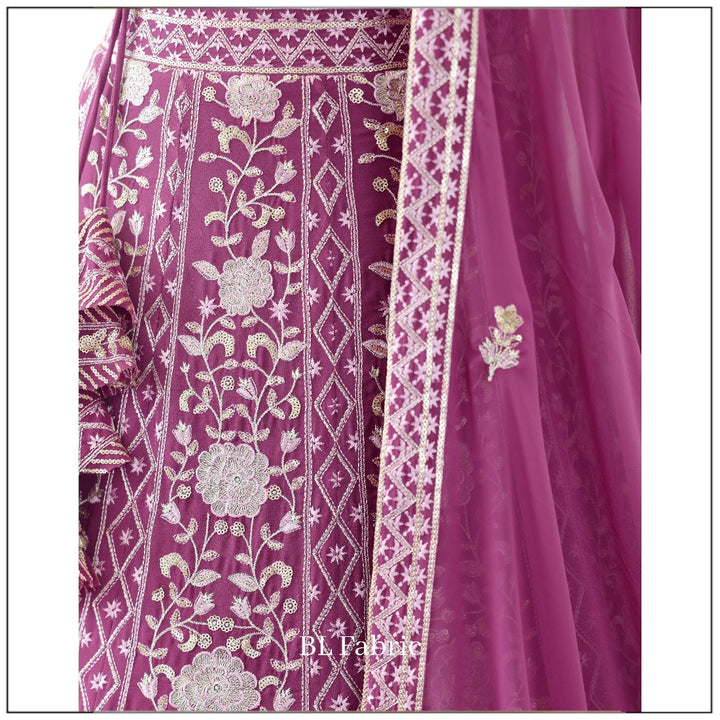 Light Purple color Sequence & Embroidery work Designer Lehenga Choli for Wedding Function BL1373 3