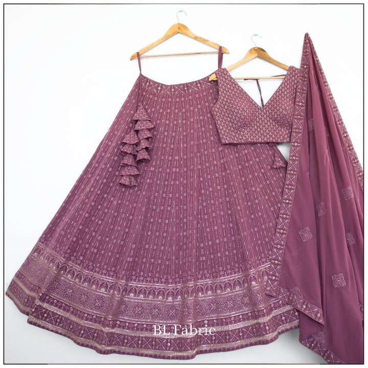 Rosy Brown color Sequence & Embroidery work Designer Lehenga Choli for Wedding Function BL1375 4