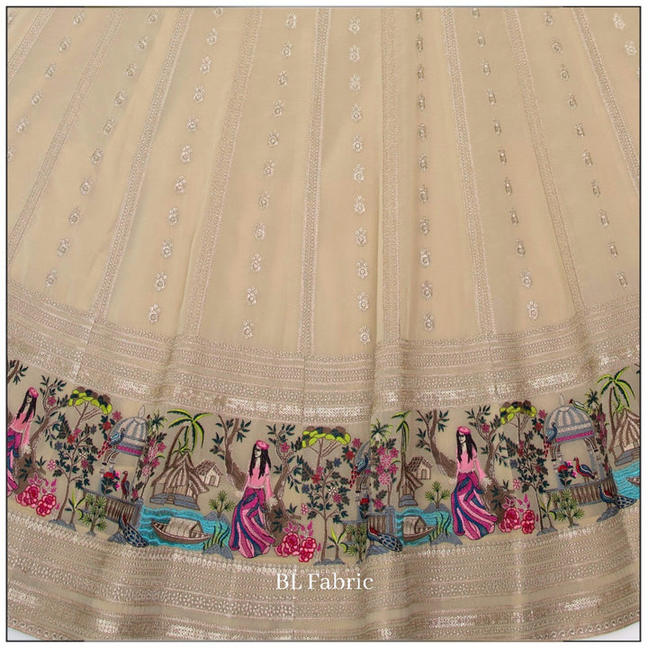 Cream color Thread Embroidery work Designer Lehenga Choli for Any Function BL1382 7
