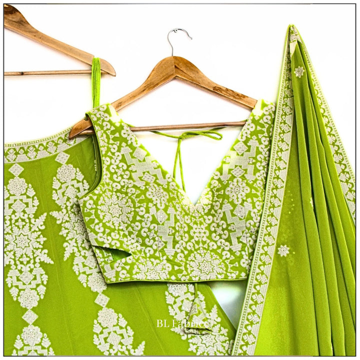 Parrot Green color Sequence Embroidery work Designer Lehenga Choli for Wedding & Haldi Function BL1384 4