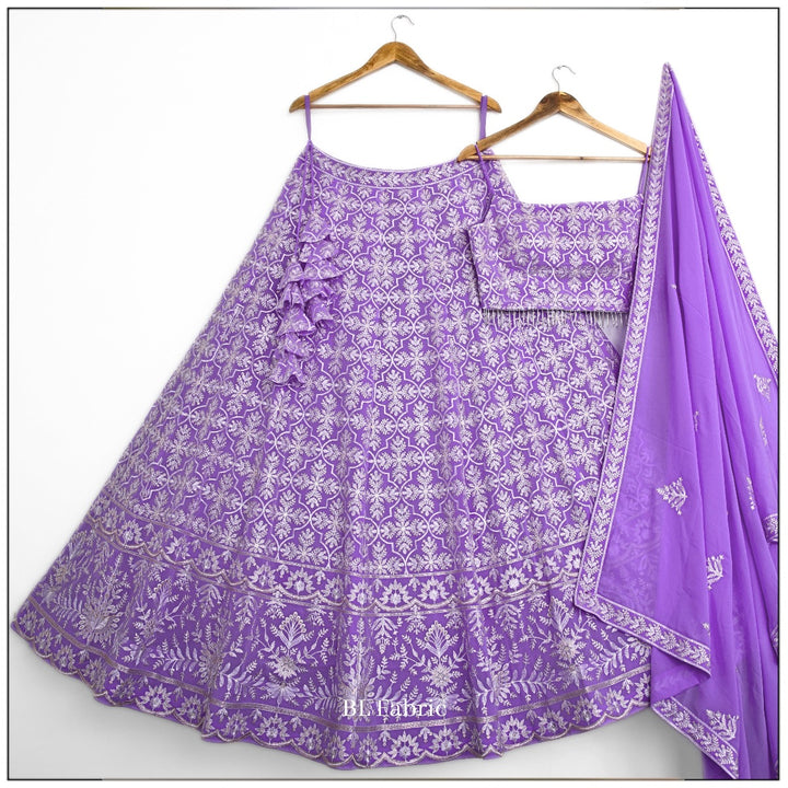 Light Purple color Sequence Embroidery work Designer Lehenga Choli for Wedding & Haldi Function BL1385 4