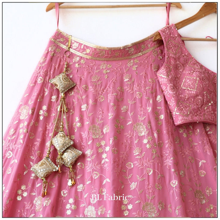Light Pink color Embroidery & Sequence work Designer Lehenga Choli BL1253 2