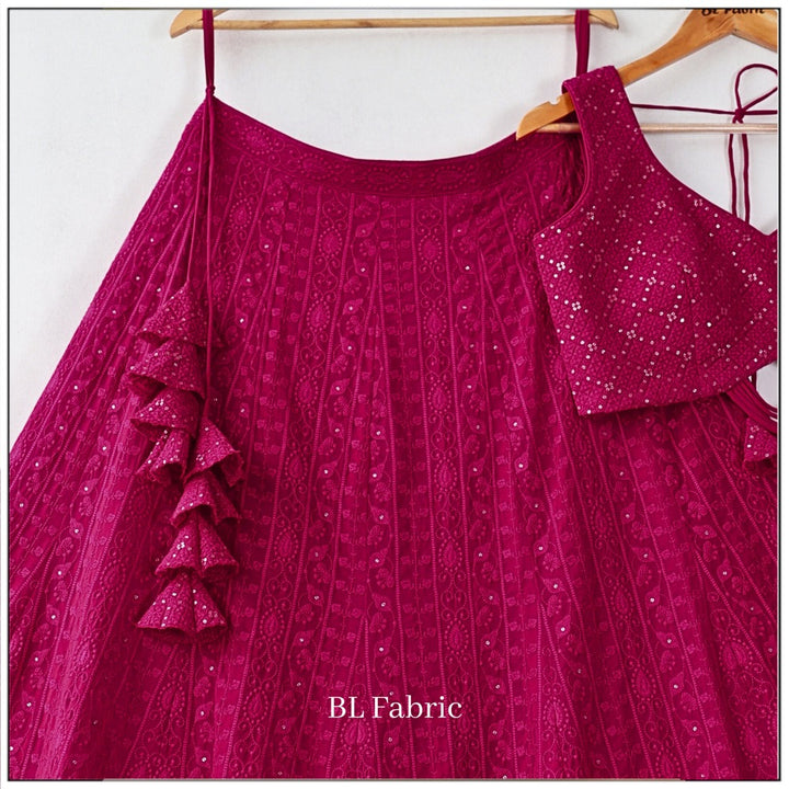 Pink color Sequence Embroidery work Designer Wedding Lehenga Choli BL1262 1
