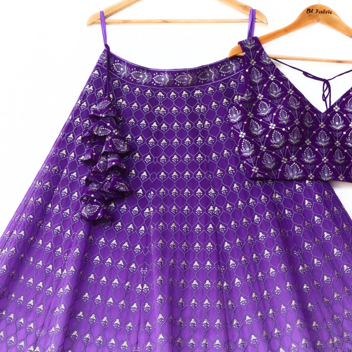 Shadding Purple color Sequence Embroidery work Designer Wedding Lehenga Choli BL1306 1