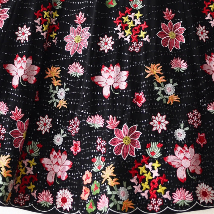Black color Multi Thread Sequence Embroidery work Designer Wedding Lehenga Choli BL1316 4
