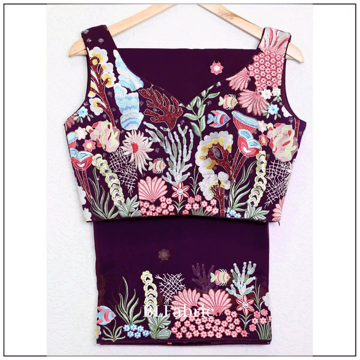 Purple color Embroidery & Sequence work Designer Lehenga Choli BL1212 3