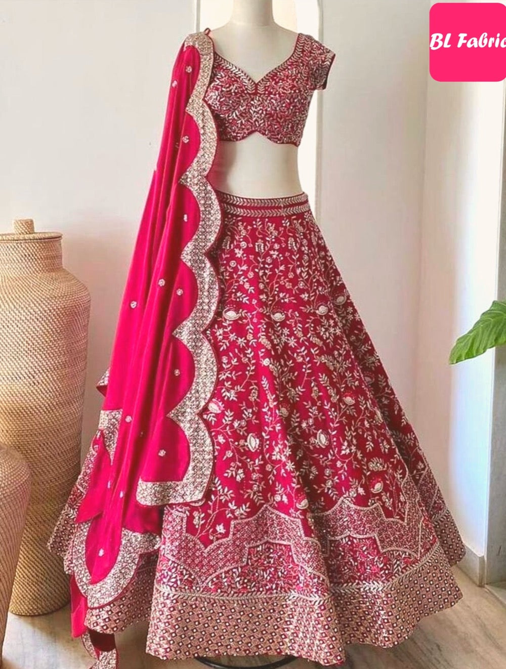 Pink color Embroidery work Designer Lehenga Choli for Wedding