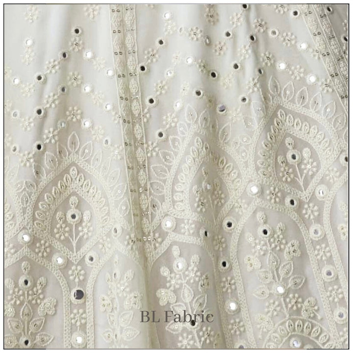 White color Embroidery & Mirror work Designer Lehenga Choli for Wedding Function BL1238 4