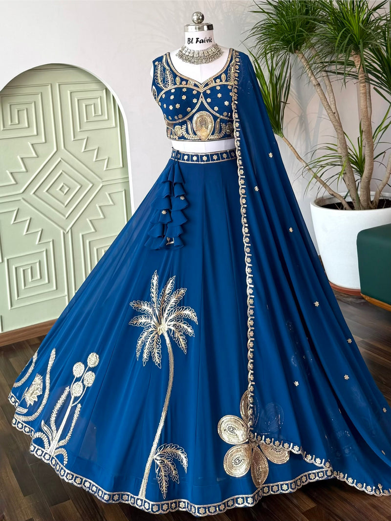 BL Fabric Blue color Sequence work Designer Lehenga Choli BL1669 BL Fabric Blue color Sequence work Designer Lehenga Choli BL1669