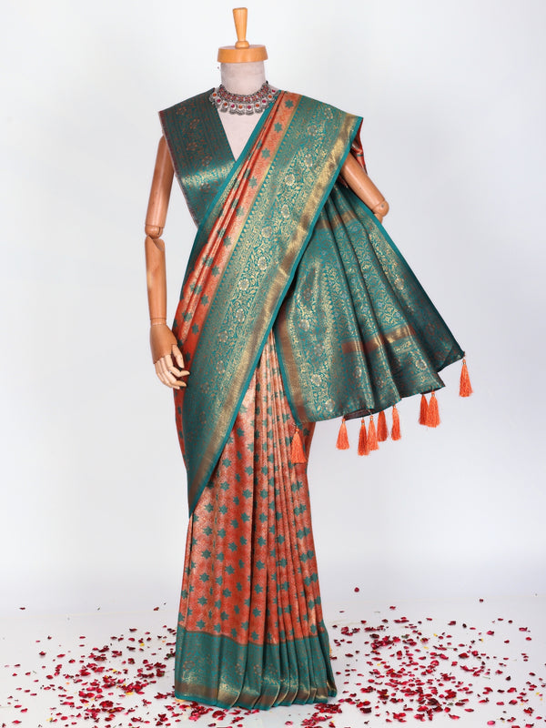 Orange color Kanjivaram work Designer Lehenga Choli BLS1004_Orange