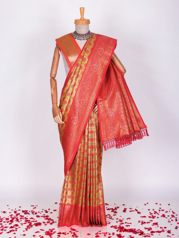Yellow color Kanjivaram work Designer Lehenga Choli BLS1003_Yellow