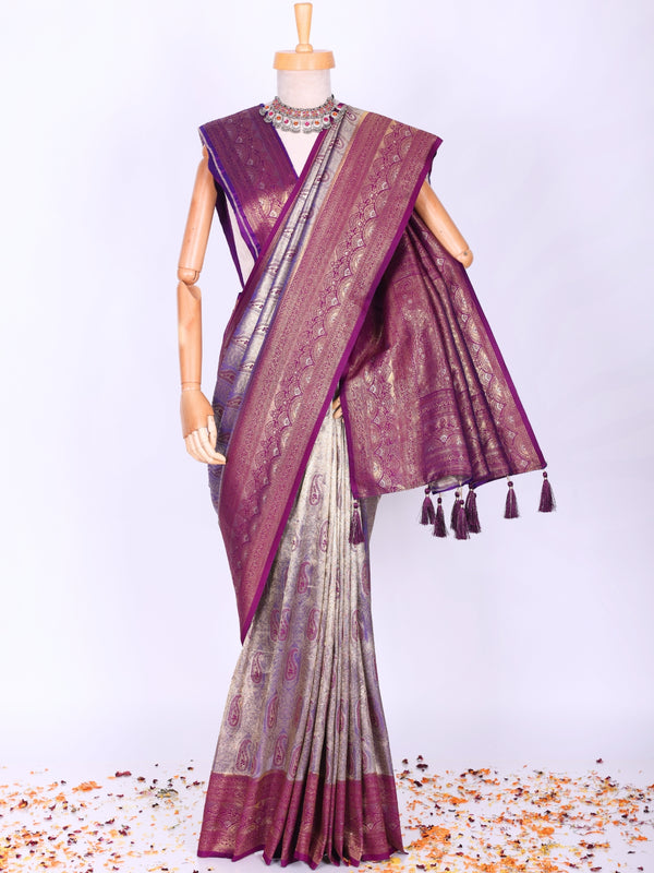 Purple color Kanjivaram work Designer Lehenga Choli BLS1002_Purple