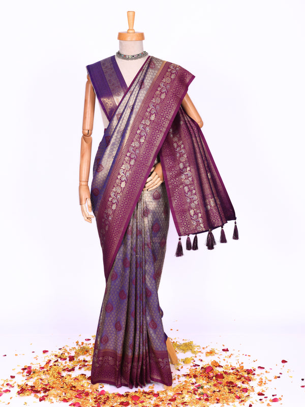 Purple color Kanjivaram work Designer Lehenga Choli BLS1007_Purple