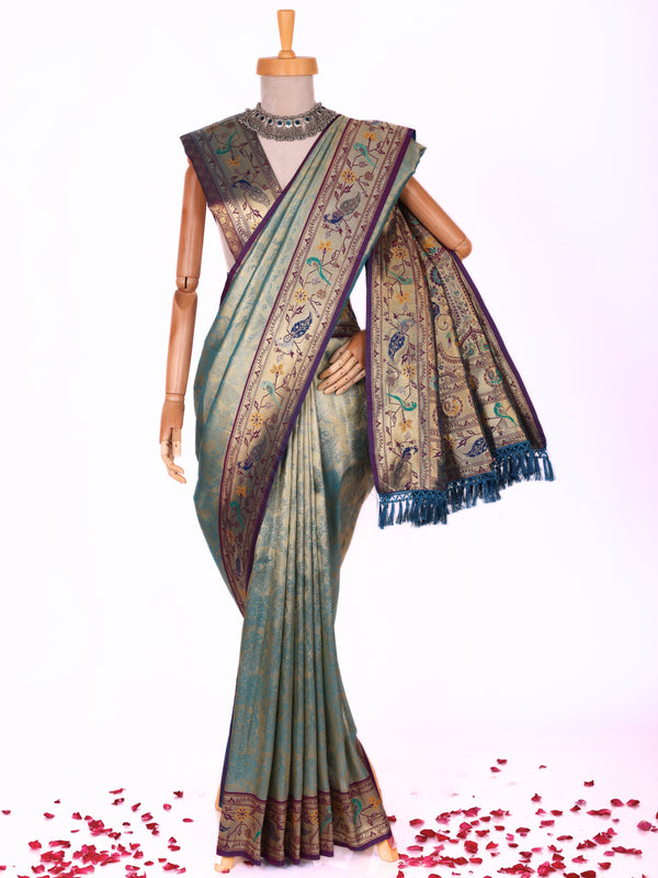 Skyblue color Kanjivaram work Designer Lehenga Choli BLS1006_Skyblue