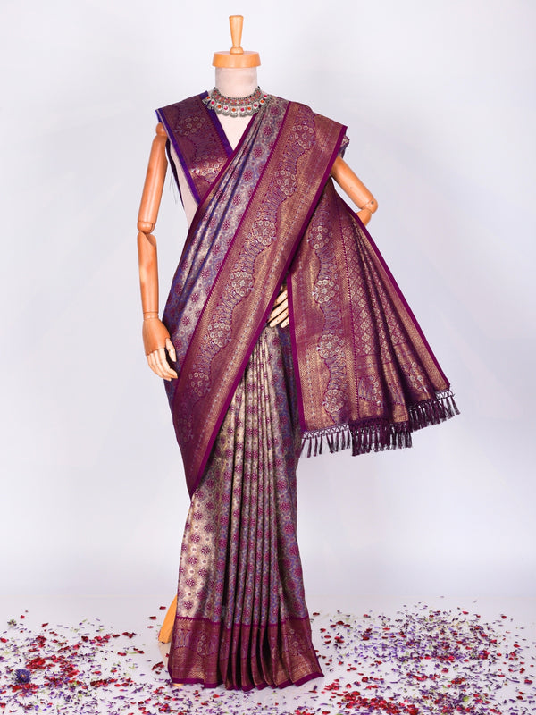 Purple color Kanjivaram work Designer Lehenga Choli BLS1003_Purple