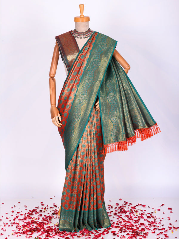 Orange color Kanjivaram work Designer Lehenga Choli BLS1003_Orange