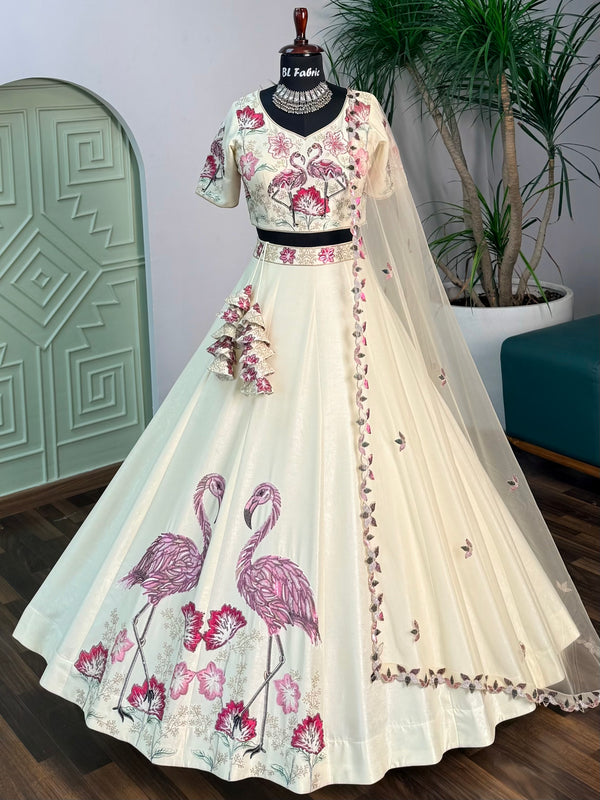 white embroidered dress material Hakoba Cotton Embroidered Dress Material with Embroidered Organza Dupa –  RKG SHOPPING main image 0