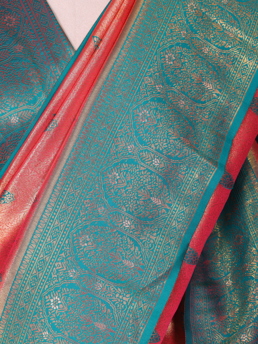 Peach color Kanjivaram work Designer Saree BLS1011_Peach – BL Fabric