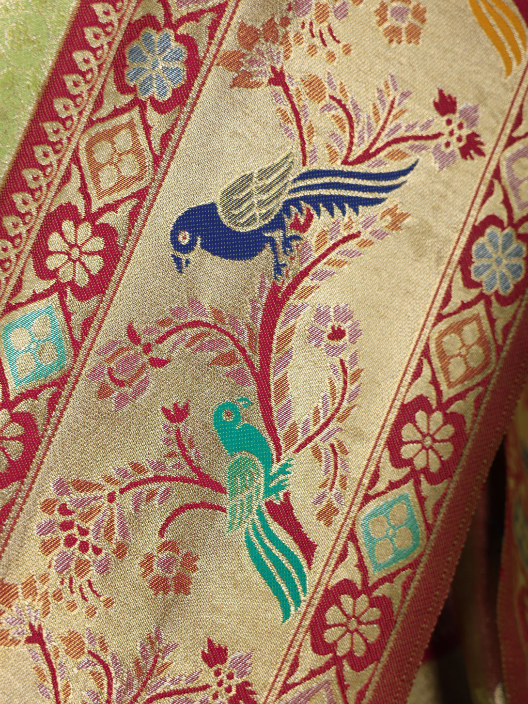 Parrot color Kanjivaram work Designer Saree BLS1014_Parrot – BL Fabric