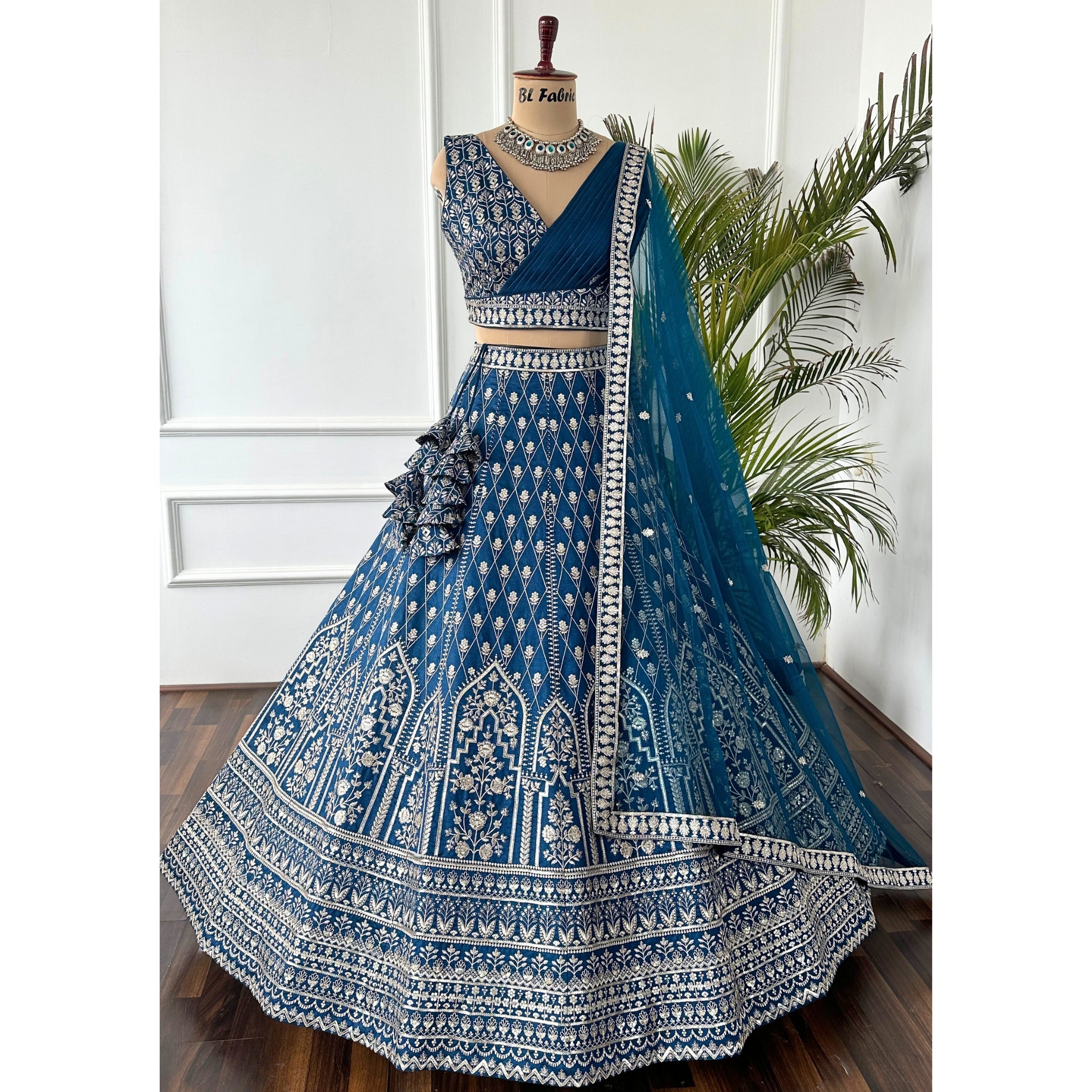 Neavy Blue color Designer Sequence Embroidery work Lehenga choli for Wedding Function BL1447