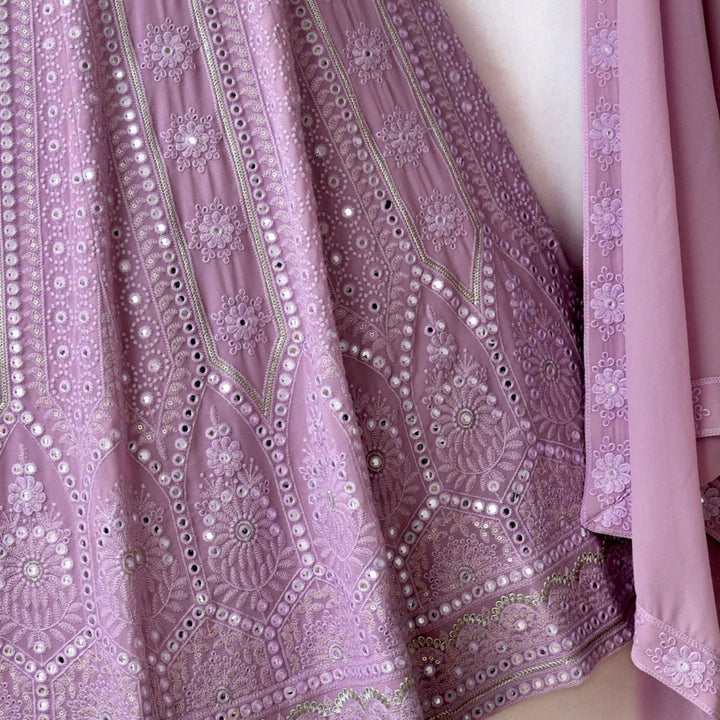 Light Purple color Mirror Embroidery work Designer Wedding Lehenga Choli BL1258 4
