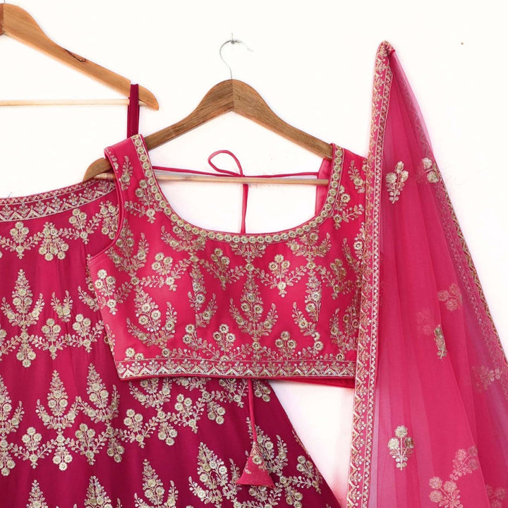 Shadding Pink color Sequence & Zari work Designer Wedding Lehenga Choli For Wedding Function BL1358 2