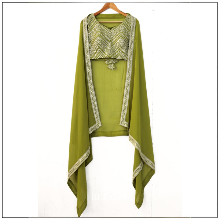 Mehendi Green color Sequence & Thread Embroidery work Designer Wedding Lehenga Choli BL1345 6