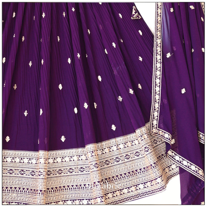 Purple color Crush Fabric Sequence Zari work Designer Lehenga Choli for Any Function BL1351 4