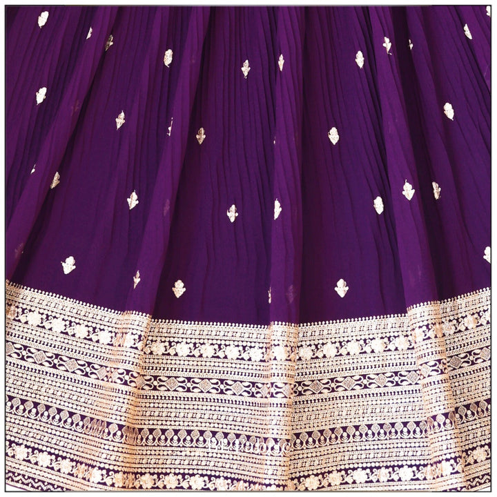 Purple color Crush Fabric Sequence Zari work Designer Lehenga Choli for Any Function BL1351 5
