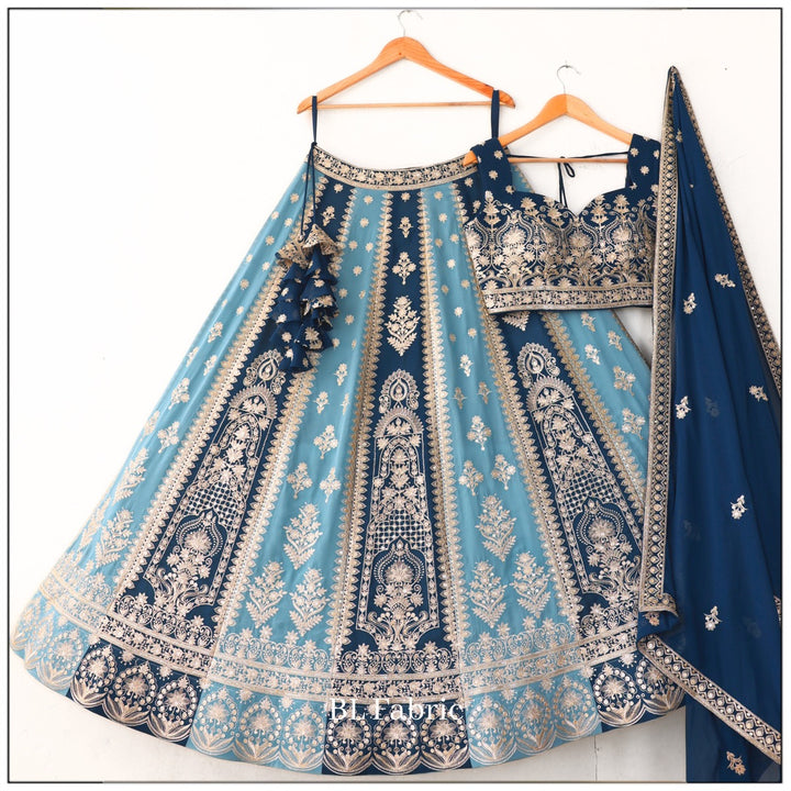 Blue color Sequence & Zari Embroidery work Designer Wedding Lehenga Choli BL1360 1