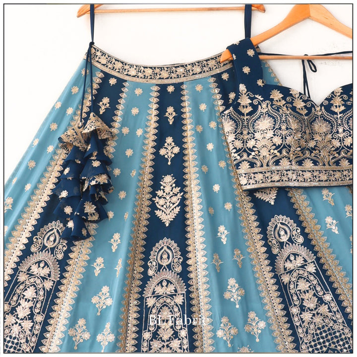 Blue color Sequence & Zari Embroidery work Designer Wedding Lehenga Choli BL1360 3
