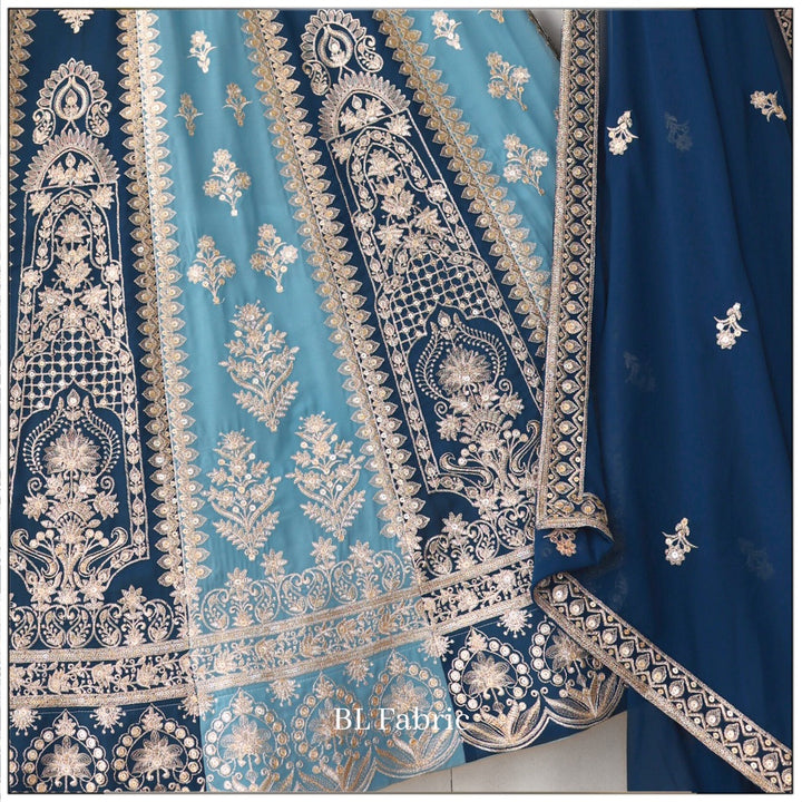 Blue color Sequence & Zari Embroidery work Designer Wedding Lehenga Choli BL1360 4