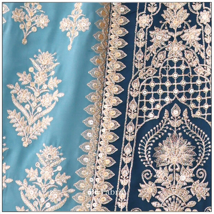 Blue color Sequence & Zari Embroidery work Designer Wedding Lehenga Choli BL1360 6