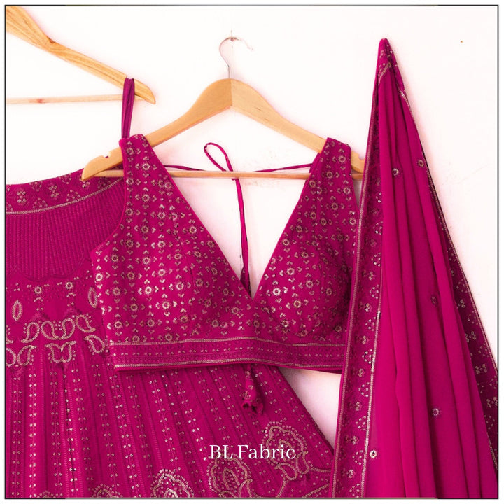 Pink color Sequence & Thread Embroidery work Designer Wedding Lehenga Choli BL1361 2