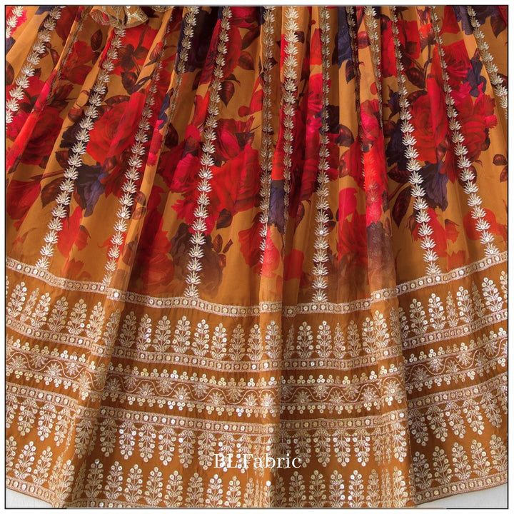 Multi color Organza Printed & Embroidery work Designer Lehenga Choli for Any Function BL1363 5