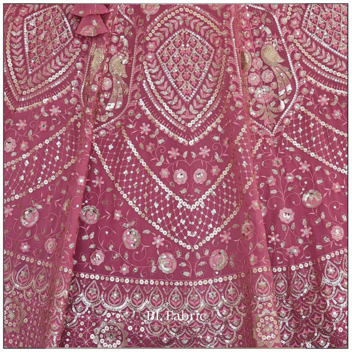 Rosy Peach color Sequence & Thread Embroidery work Designer Lehenga Choli for Any Function BL1368 5