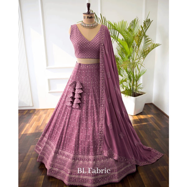 Rosy Brown color Sequence & Embroidery work Designer Lehenga Choli for Wedding Function BL1375