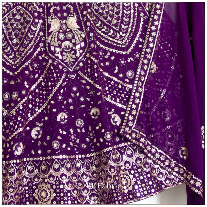 Purple color Sequence Thread work Designer Wedding Lehenga Choli For Wedding Function BL1378 7