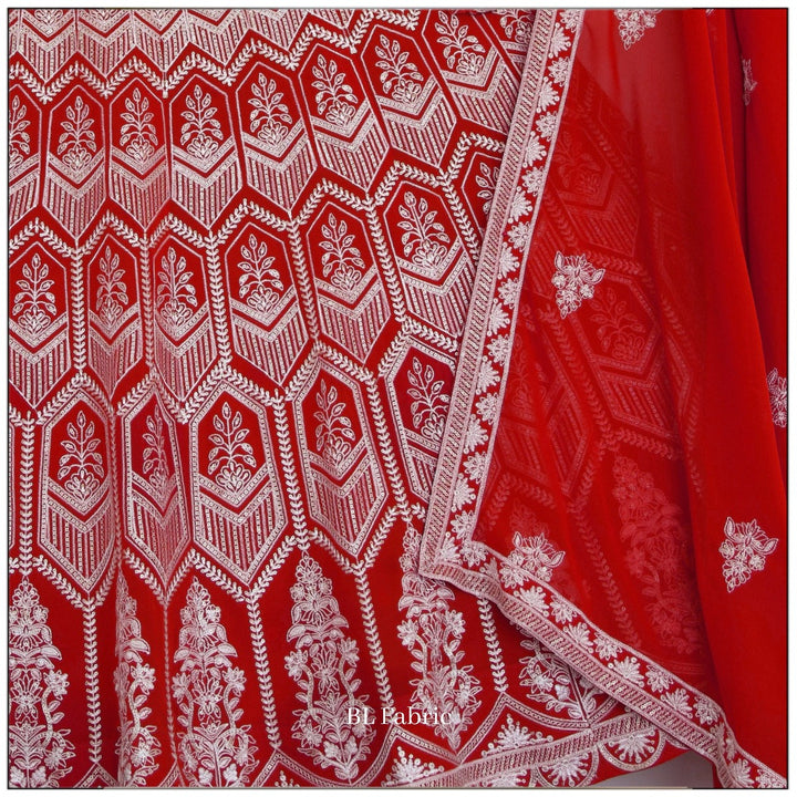 Orange color Thread Embroidery work Designer Lehenga Choli for Any Function BL1379 7