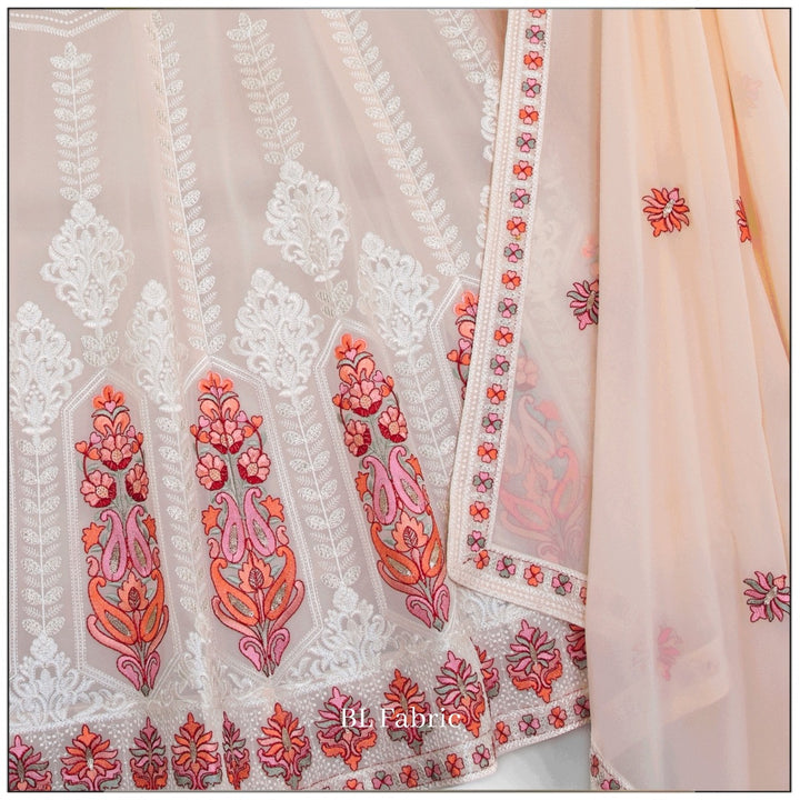 Cream color Thread Embroidery work Designer Lehenga Choli for Any Function BL1381 7