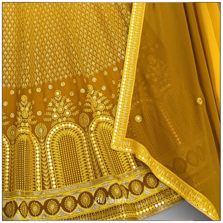 Shadding Yellow color Mirror & Sequence Embroidery work Designer Lehenga Choli for Wedding & Haldi Function BL1383 8