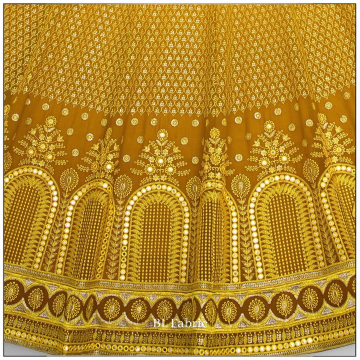 Shadding Yellow color Mirror & Sequence Embroidery work Designer Lehenga Choli for Wedding & Haldi Function BL1383 9