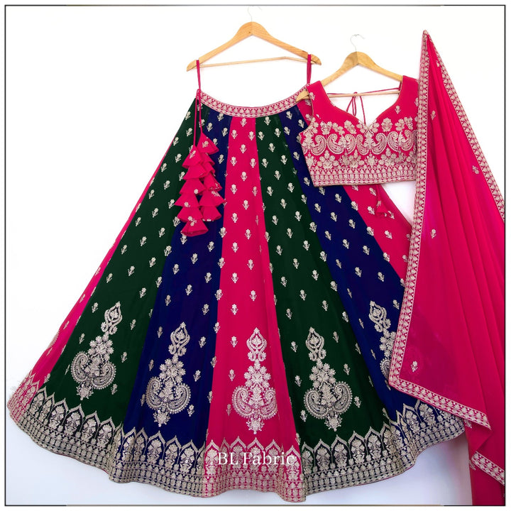 Multi color Sequence Embroidery work Designer Lehenga Choli for Wedding Function BL1388 3