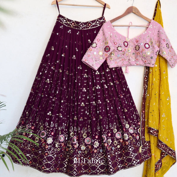 Purple color Embroidery & Sequence work Designer Lehenga Choli for Any Function BL1230