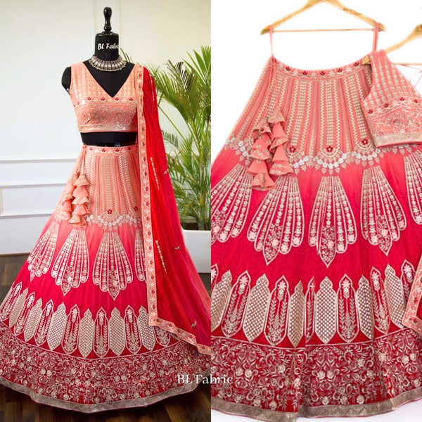 Shadding Pink color Sequence Embroidery work Designer Lehenga Choli for Wedding Function BL1391