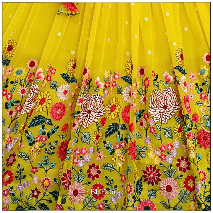 Yellow color Sequence Embroidery work Designer Lehenga Choli for Wedding Function BL1394 9