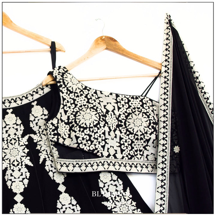 Black color Sequence Embroidery work Designer Lehenga Choli for Wedding & Haldi Function BL1395 5